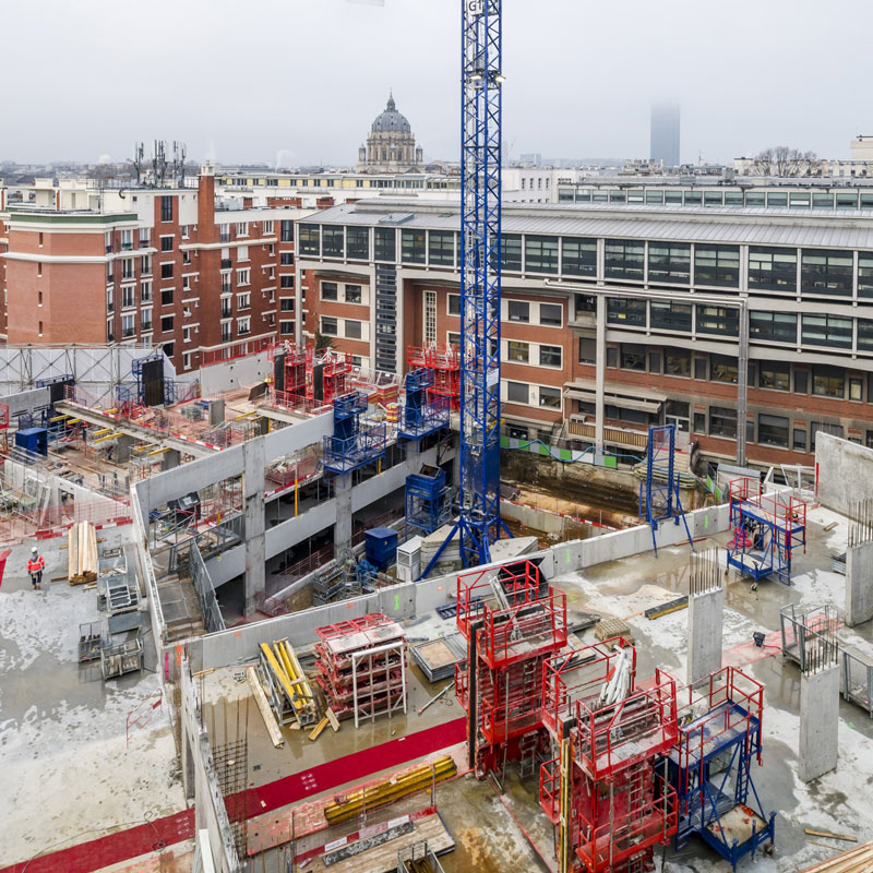 Fin du gros œuvre du premier étage du bâtiment cœur de l'ESPCI